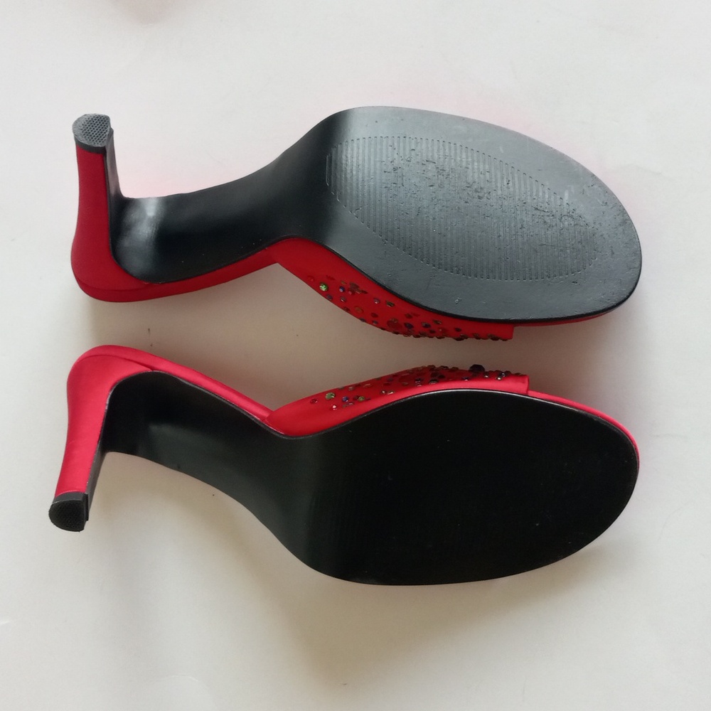 Colin Stuart Red Rhinestone Slides. Size 8.5 - image 6